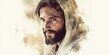 © Bargais - Watercolor painting of Jesus Christ.