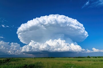 Poster - Majestic time lapse of a towering cumulus cloud under a vibrant blue sky, Time lapse beautiful cloud Blue sky