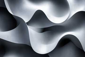 Poster - Abstract undulating curves in seamless design showcasing flowing shapes and smooth surfaces, Abstract Undulating Curves Seamless