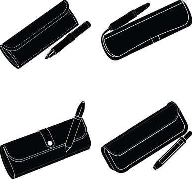 Pen Case silhouette vector