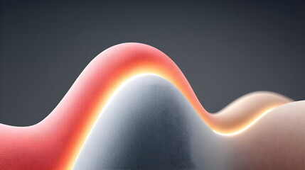 Poster - abstract futuristic waves with glowing light for presentation template. modern 3d rendering shapes f