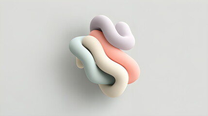 Poster - twisted soft abstract shapes on light backdrop. creative art decoration for banner. surreal design w