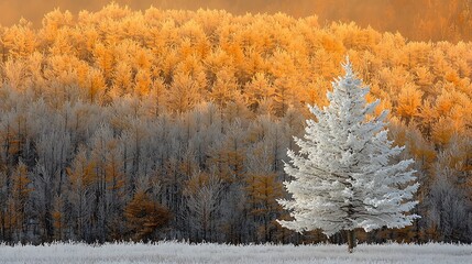 Wall Mural - Frozen Winter Forest Scene
