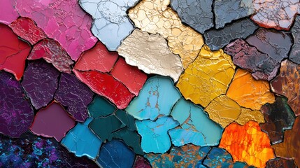 Poster - a colorful mosaic made of broken pieces of glass