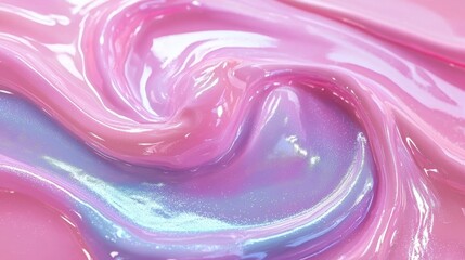 Poster - a swirl of pink and blue paint with glitter