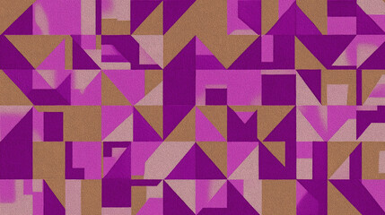 Poster - Colorful geometric patterns in vibrant shades of purple and brown for creative inspiration