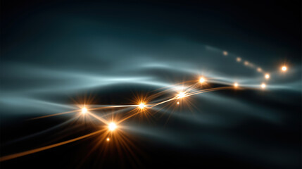 Poster - Swirling light patterns create an ethereal atmosphere in a dark background