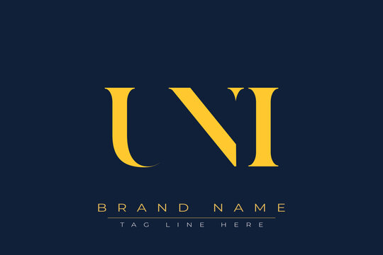 UNI abstract letter logo design. This logo is designed by three abstract letters.