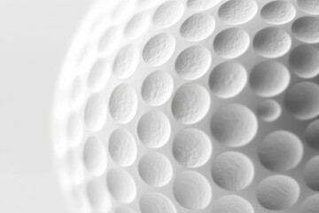Fototapete - Macro shot of a dimpled white sphere, showcasing texture and pattern, revealing geometric precision and subtle gradients. Focus on design elements.