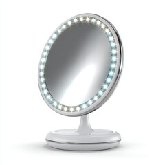 Wall Mural - Illuminated vanity mirror isolated on white background