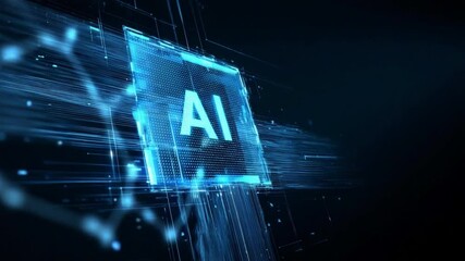 Poster - AI Tech-scape: A mesmerizing digital panorama of interconnected circuits illuminating 