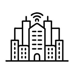 Poster - Cityscape buildings skyline architecture urban downtown skyscrapers cityscape wifi connection icon