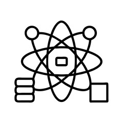 Poster - Atom science technology chemistry physics research nuclear model energy molecule structure icon design