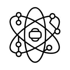 Poster - illustration of atom science physics chemistry model molecule nuclear structure energy research icon