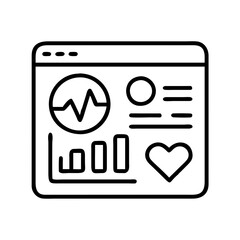 Poster - Health data analysis dashboard interface with heart rate chart and bar graph for monitoring