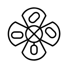 Poster - Abstract geometric flower design vector illustration, flower icon, floral pattern, line art, bloom vector