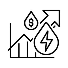 Poster - Energy cost price increase graph chart diagram electricity dollar sign drop arrow growth symbol
