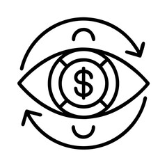 Poster - Eye money dollar finance investment business currency wealth vision financial arrow symbol icon