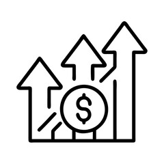 Poster - Growth arrow dollar increase investment financial profit business success market stock up trend vector