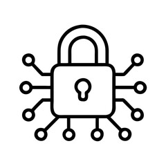 Poster - Cybersecurity lock technology protection data security padlock safety privacy system network access