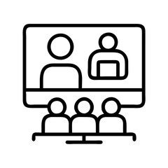 Aufkleber - Online meeting conference call video webinar virtual team collaboration remote work concept icon