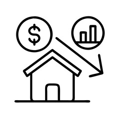 Poster - Real estate market decline home value depreciation financial loss investment risk analysis chart