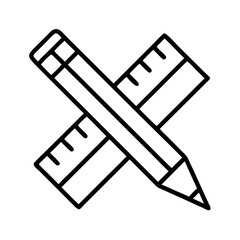 Poster - Pencil and ruler icon design for drawing and measuring tools for education and art project