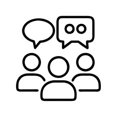 Poster - Group discussion forum people talking communication conversation speech bubbles vector icon