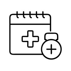 Poster - Medical appointment schedule reminder healthcare plus sign calendar icon vector graphic