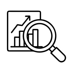 Poster - Data analysis graph chart magnifying glass business finance statistics market research trend