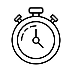 Poster - Outline stopwatch timer time clock countdown deadline urgency speed measurement icon vector graphic