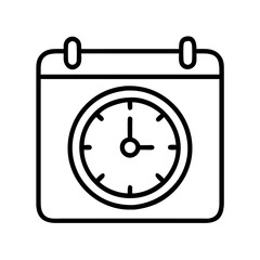Poster - Calendar clock icon vector illustration for appointment schedule and reminder time management