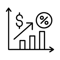 Poster - Increase growth chart dollar percentage finance investment market rising business profit economy