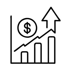 Poster - Financial growth chart with dollar coin and upward arrow showing investment and success rate increase