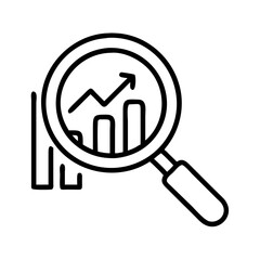 Poster - Analyzing business data growth with magnifying glass and chart bar for market analysis and trends insight