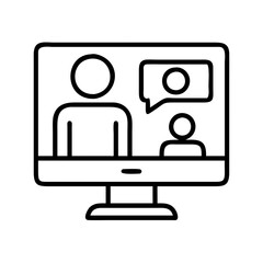 Aufkleber - Online meeting video conference call webinar vector icon for remote work and communication design vector