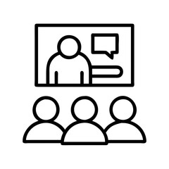 Aufkleber - Online webinar conference meeting presentation training course video call icon vector design