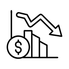 Poster - Financial loss stock market crash business recession economic downturn investment failure chart arrow