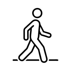 Poster - Walking man icon vector illustration, walking person symbol, pedestrian sign, walk cycle graphic, line art