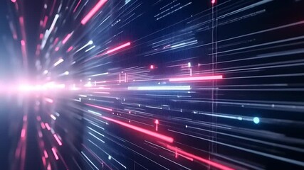 Wall Mural - Abstract Digital Data Stream with Light Effects and Futuristic Design