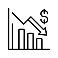 Poster - Stock market graph loss financial crisis business investment recession economy chart dollar down trend