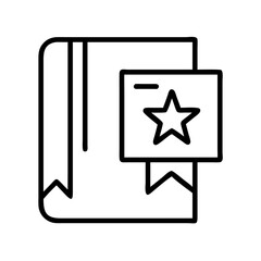 Poster - Book with star bookmark vector icon, education, reading, learning, studying and library symbol