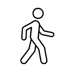 Leinwandbilder - Illustration of walking man stick figure pedestrian outline simple design vector art image graphic drawing