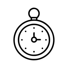 Poster - Outline clock time timer watch icon vector illustration design graphic element symbol stopwatch chronometer