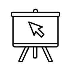 Aufkleber - Presentation board with cursor arrow icon vector illustration for business and education use