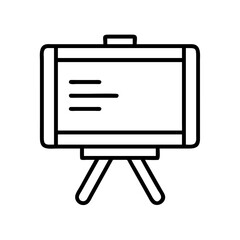 Aufkleber - Presentation board icon vector for business meeting whiteboard stand diagram outline design element