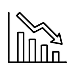 Poster - Decline chart graph business down arrow diagram decrease financial loss investment market trend