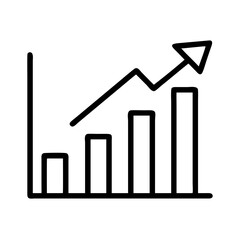 Poster - Growth chart icon showing business success and financial performance with upward trend line