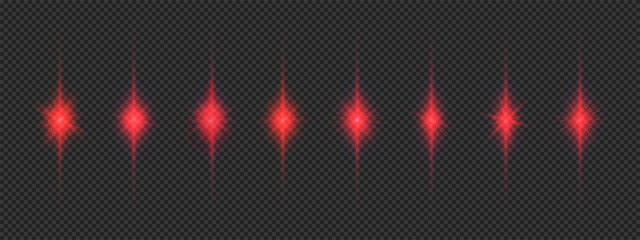 Wall Mural - set of red light effects of lens flares