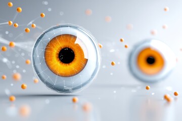 Poster - Eye Network - Abstract of eyes connected by a network, symbolizing technology, vision, and connection
